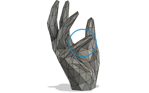 Modelo de mano impreso en 3d