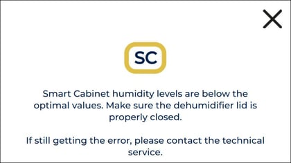 smart cabinet error humedad