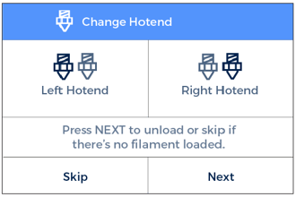 Change hotend screen