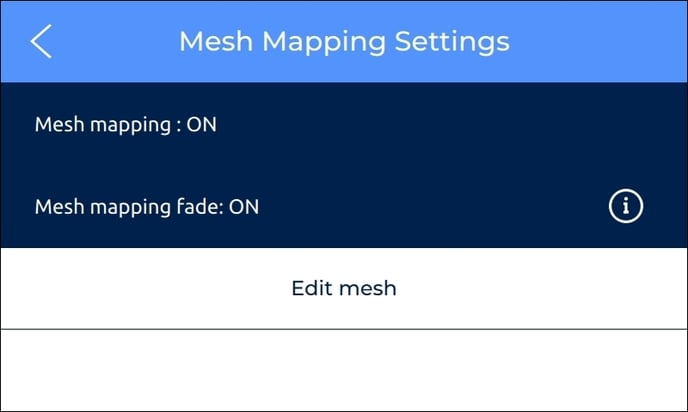 mesh mapping settings on