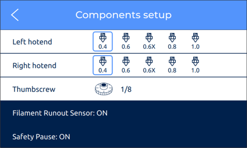 components setup