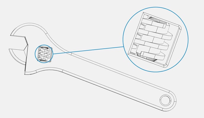 3d printed wrench moving mechanism